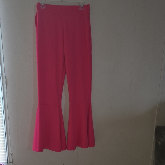 Bright Pink Flared Pants - Picture 1 of 4